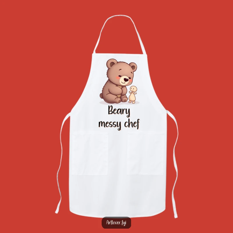 Funny Bear Cub Artist Apron: Create with Cute Compliments!