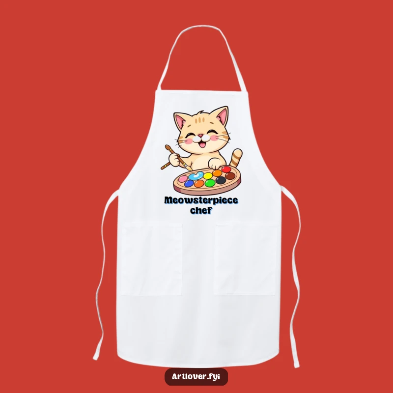 Funny Cat Artist Apron: Happy Painter Kitty, a Hilarious Kitchen Gift!