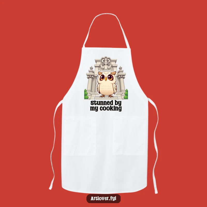 Funny Owl Statue Apron: Cook with Wonder and Protection