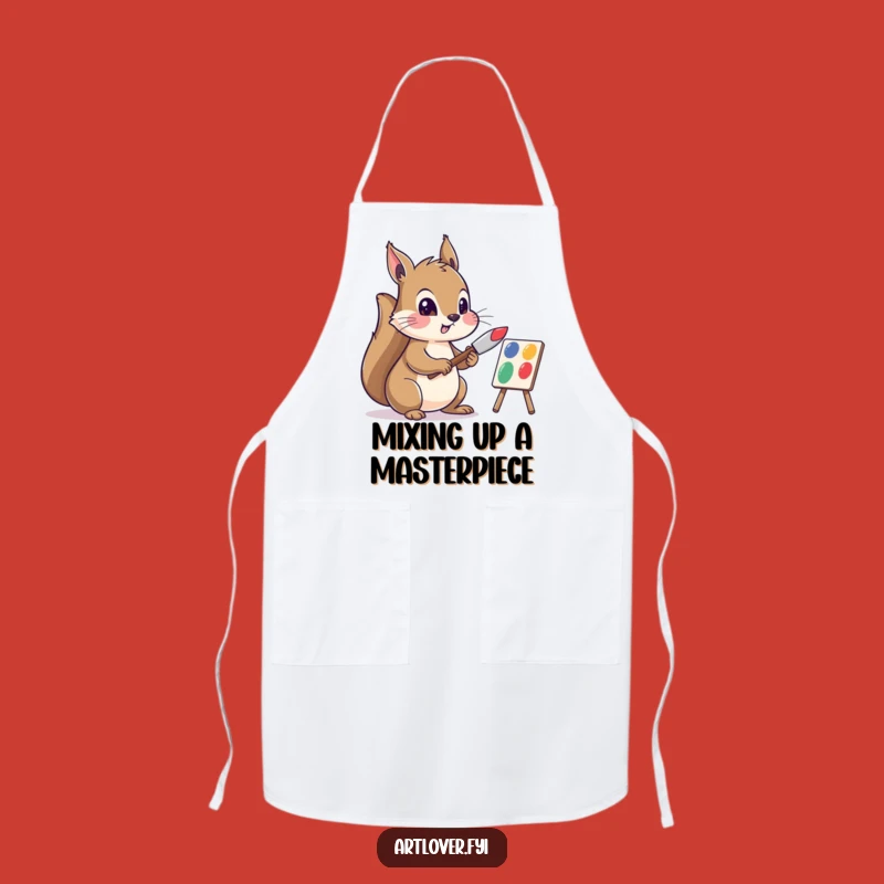 Funny Squirrel Artist Apron: Protect Your Clothes, Funny Gift for Painters