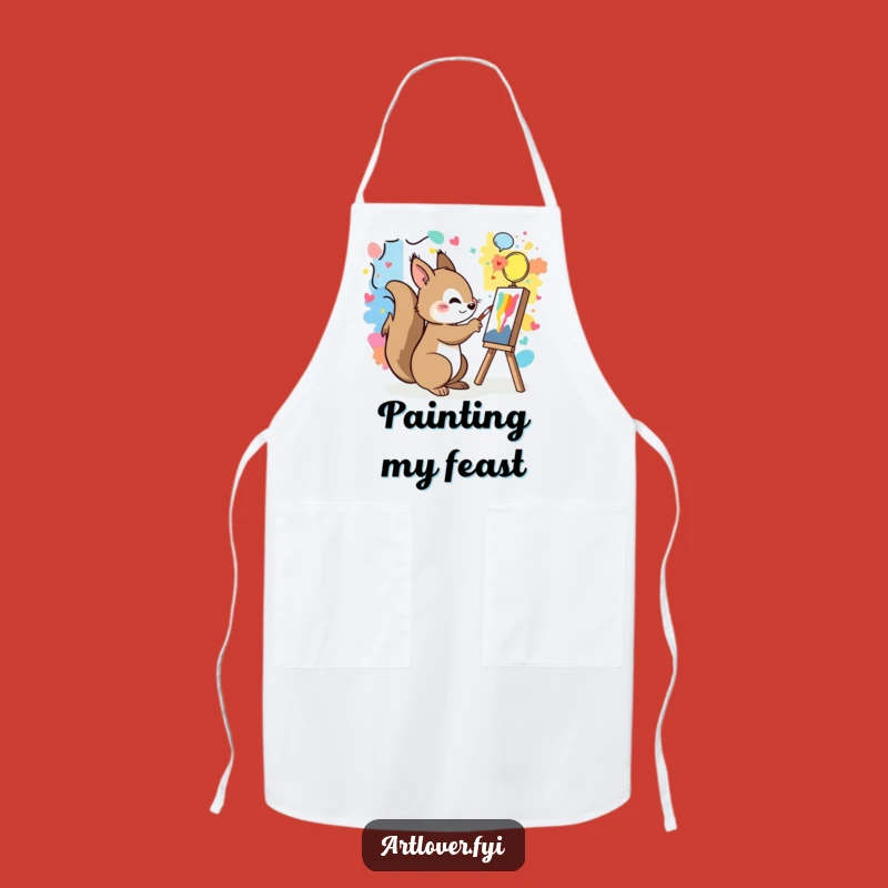 Funny Squirrel Mural Apron: Paint Your Masterpiece with Style