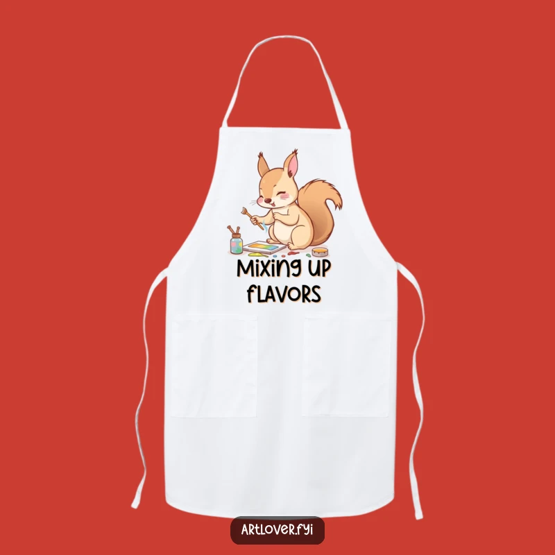 Funny Squirrel Artist Apron: Create Mess-Free with this Energetic Helper!