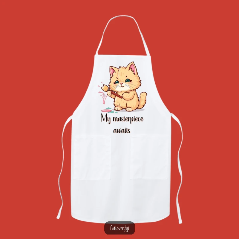 Funny Fluffy Cat Paint Apron: Keep Clean While Making Art