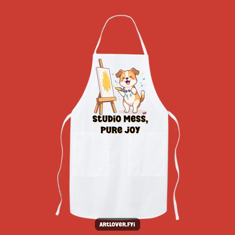 Funny Dog Painter Apron: Protect Your Clothes with this Hilarious Artist Pup!
