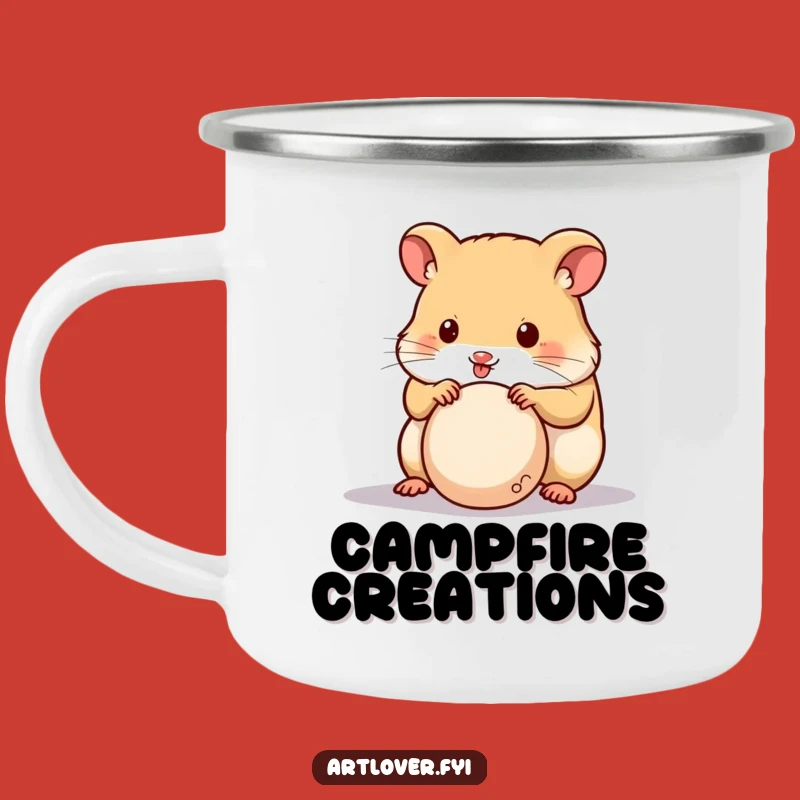 Funny Hamster Sculptor Camping Mug - Creative Critter, Outdoor Humorous Gift