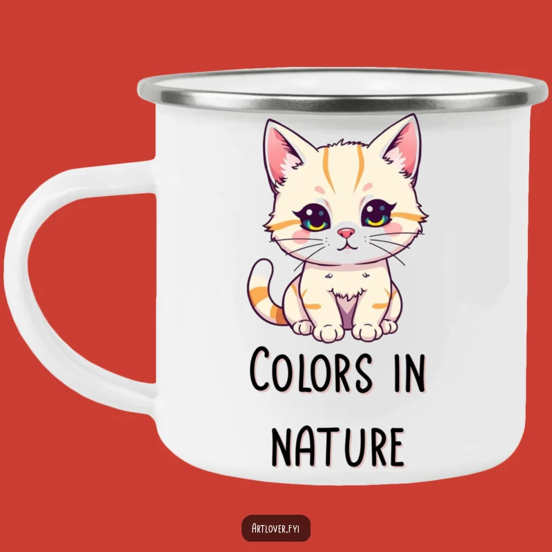 Funny Cat Artist Camping Mug: Creative Kitty Paints Brightly, Outdoor Funny Gift