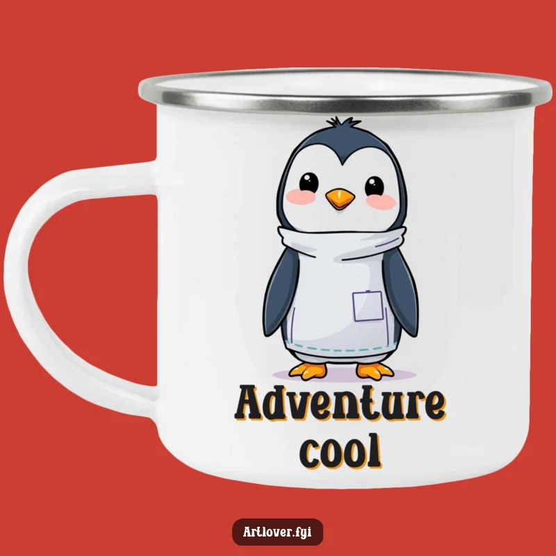 Funny Penguin Artist Camping Mug - Durable & Humorous Companion for Adventures