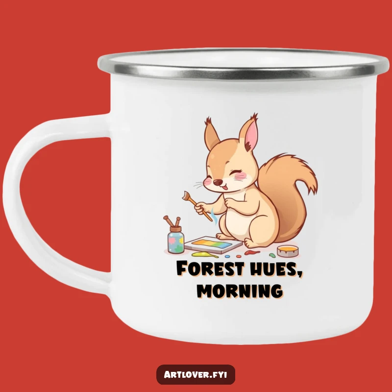 Funny Squirrel Artist Camping Mug: Sip Your Brew with this Energetic Painter!
