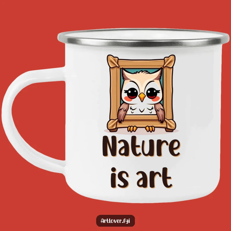 Funny Owl Art Camping Mug: Art Admirer Cup, Great Funny Gift Outdoors