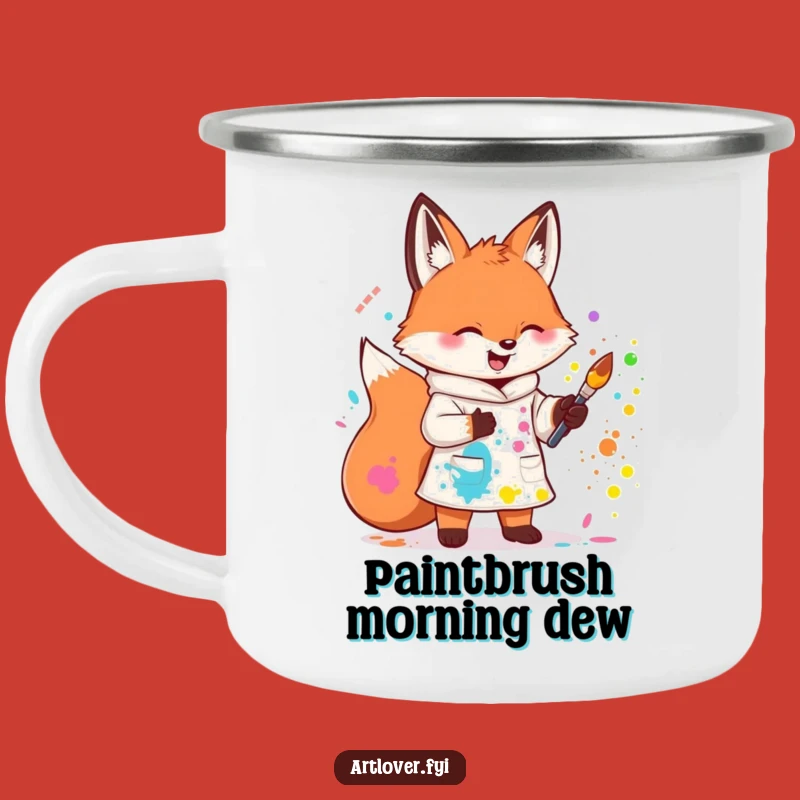 Funny Fox Artist Smock Camping Mug: Your Creative Companion