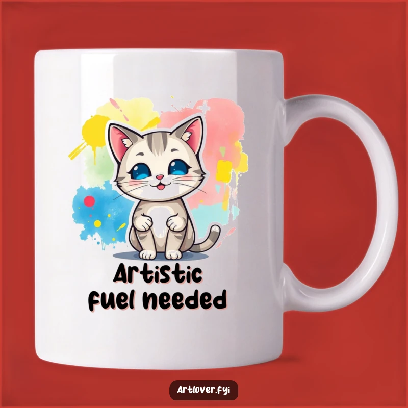 Funny Cat Artist Mug, Proudly Displaying Abstract Art, a Purrfect Gift