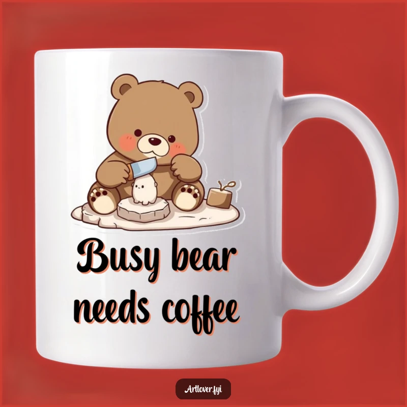 Funny Bear Carver Mug: Skilled Artisan Bear Creating Art - A Unique Gift