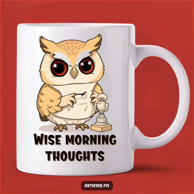 Funny Art Owl Mug: Curious Sculptor Hoot - Perfect Gift!