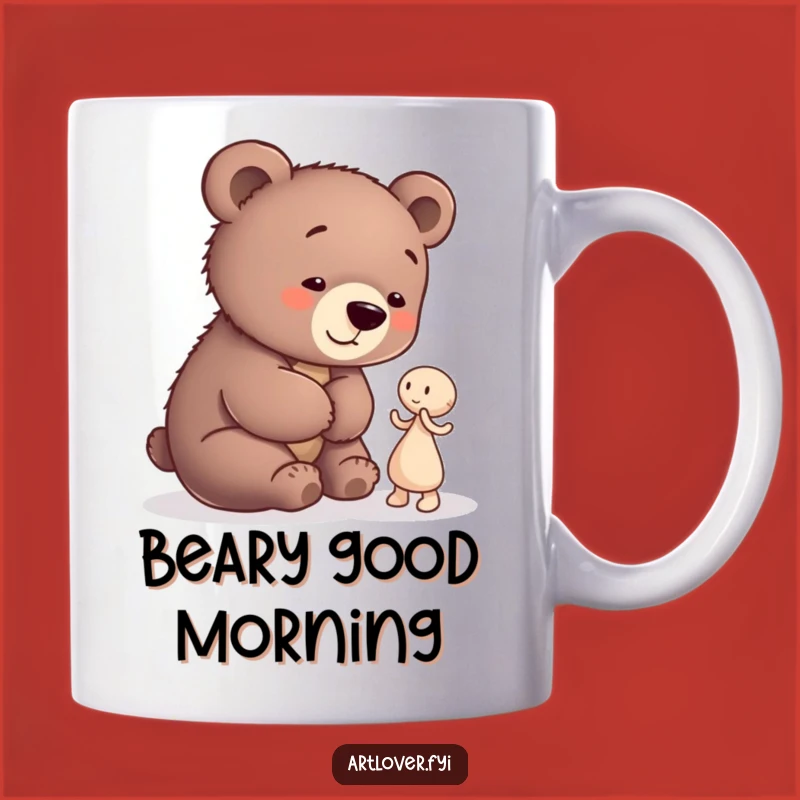 Funny Bear Cub Artist Mug: Admire Little Creations with a Smile!