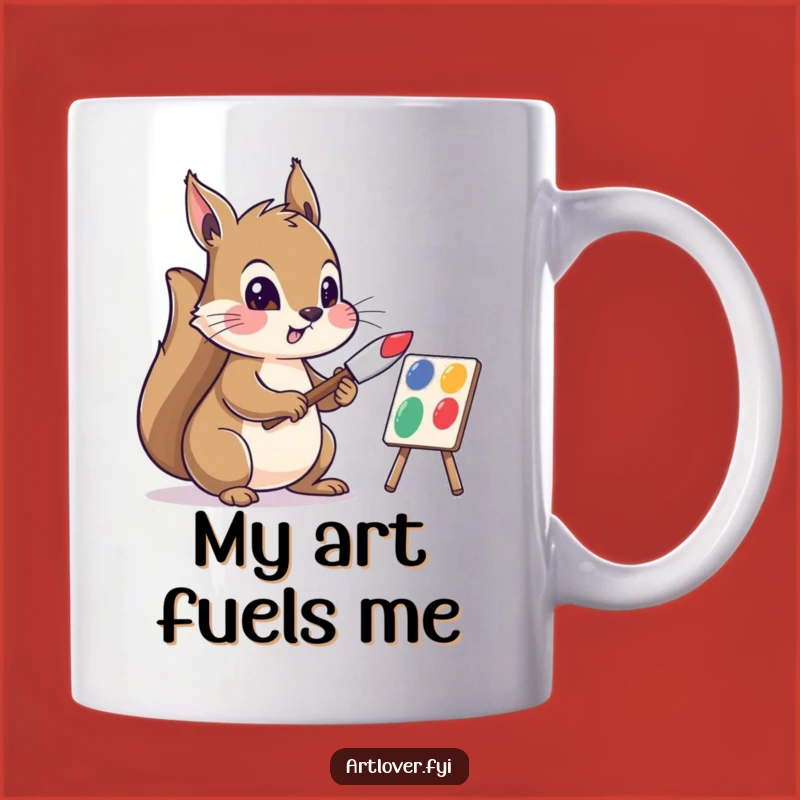 Funny Squirrel Artist Mug: Squirrel Mixing Paint, Perfect Gift for Creative Art Lovers