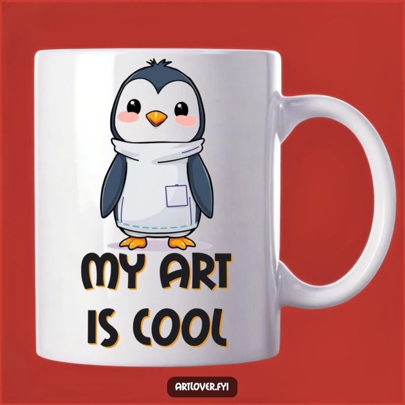 Funny Penguin Artist Mug - A Whimsical & Creative Gift for Art Lovers