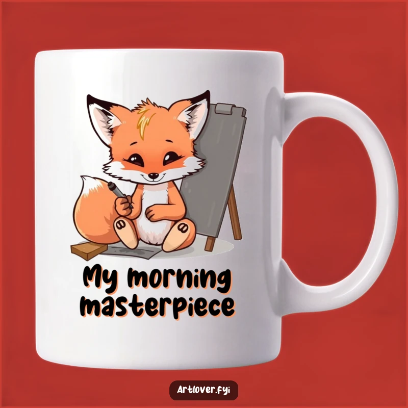 Funny Fox Cub Sketching Mug - Adorable Artist Gift for Creative Souls