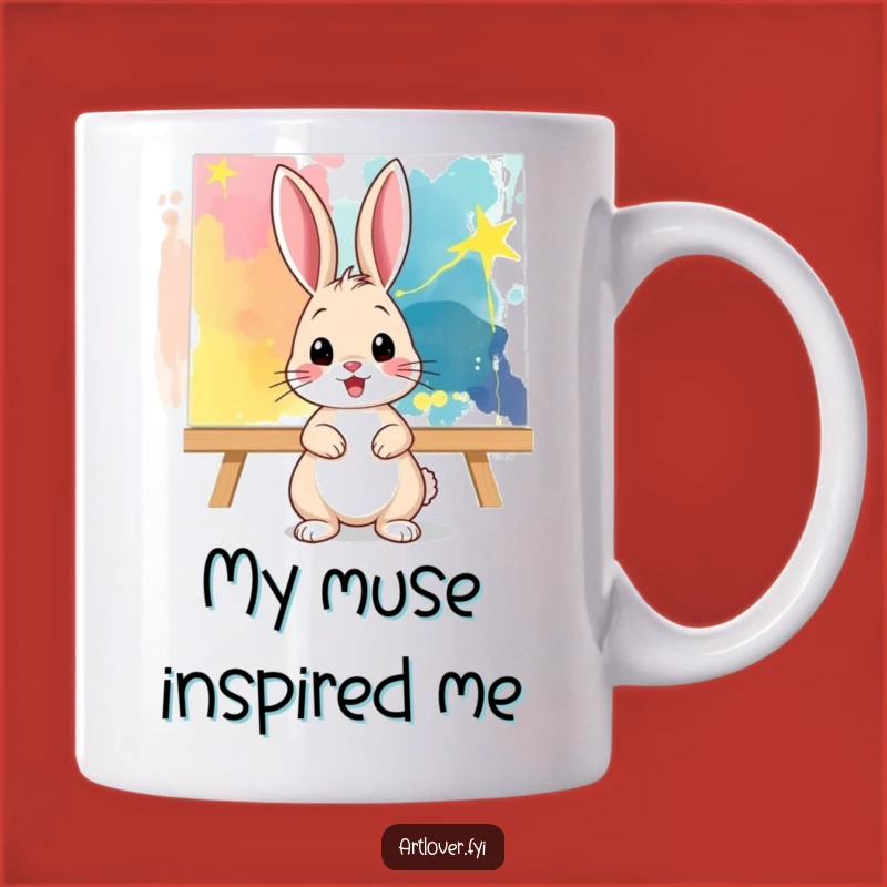 Funny Bunny Artist Mug: Creative Rabbit - Hilarious Gift for Art Lovers!
