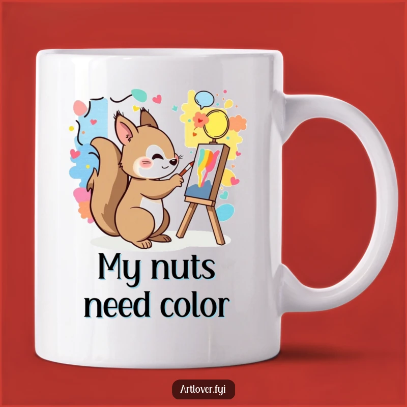Funny Squirrel Mural Painter Mug: Artistic Nutty Fun Gift