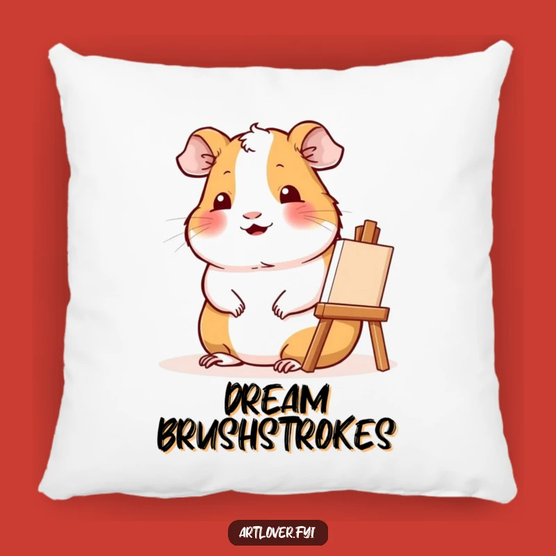 Funny Artist Guinea Pig Pillow: Cozy Cushion for Creative Souls