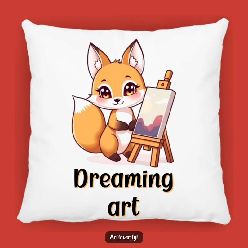 Funny Fox Art Critic Pillow: Cozy Comfort for the Discerning Decorator