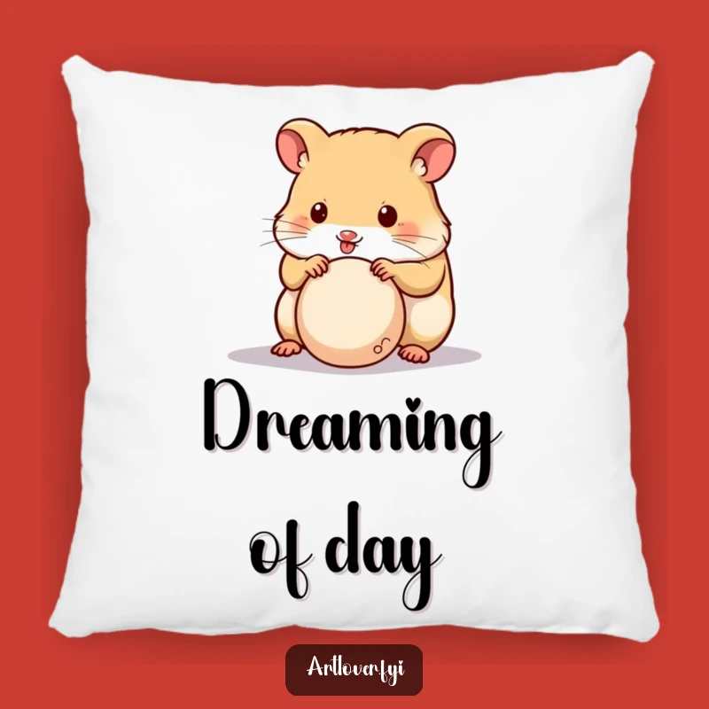 Funny Hamster Sculptor Pillow - Cozy Creative Critter, Adorable Humorous Gift