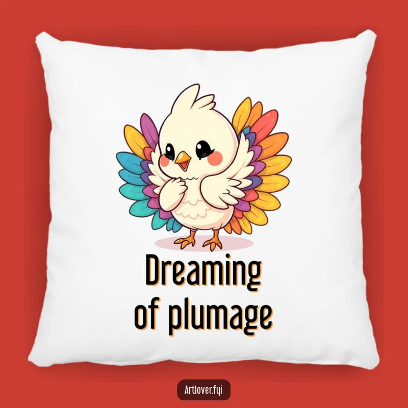 Funny Bird Pillow, Artistic Feather Arranging Cushion for Cozy Comfort