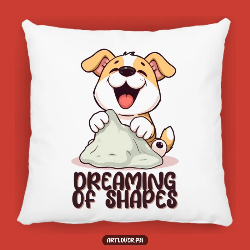 Funny Dog Sculptor Pillow: Creative Canine Crafts Clay, Cozy Funny Gift for Decor