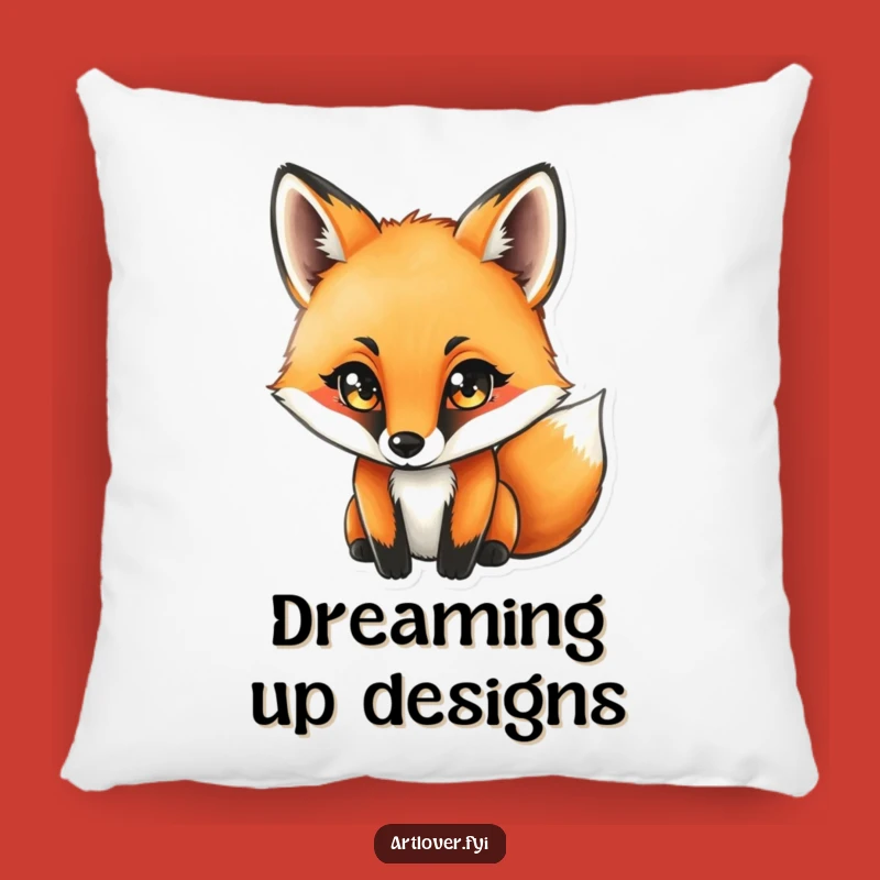 Funny Fox Artist Pillow: Cozy Decor for the Concentrated Creator - A Fun Gift