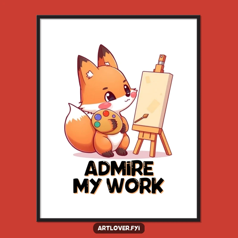 Funny Artist Fox Digital Art: Palette Cheek Download - Perfect Gift!