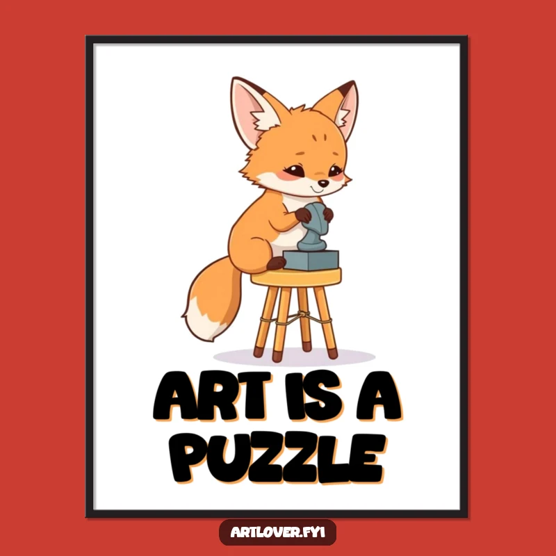 Funny Fox Art Critic Digital Art Print: Instant Artistic Ambiance!