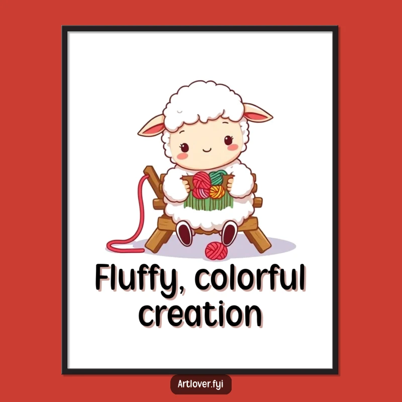 Funny Sheep Weaver Digital Print: Instant Cozy Art, Perfect Funny Gift
