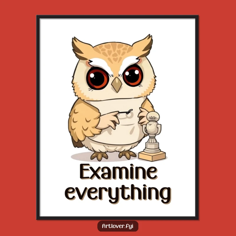 Funny Art Owl Digital Art: Curious Hoot Download - Perfect Gift!