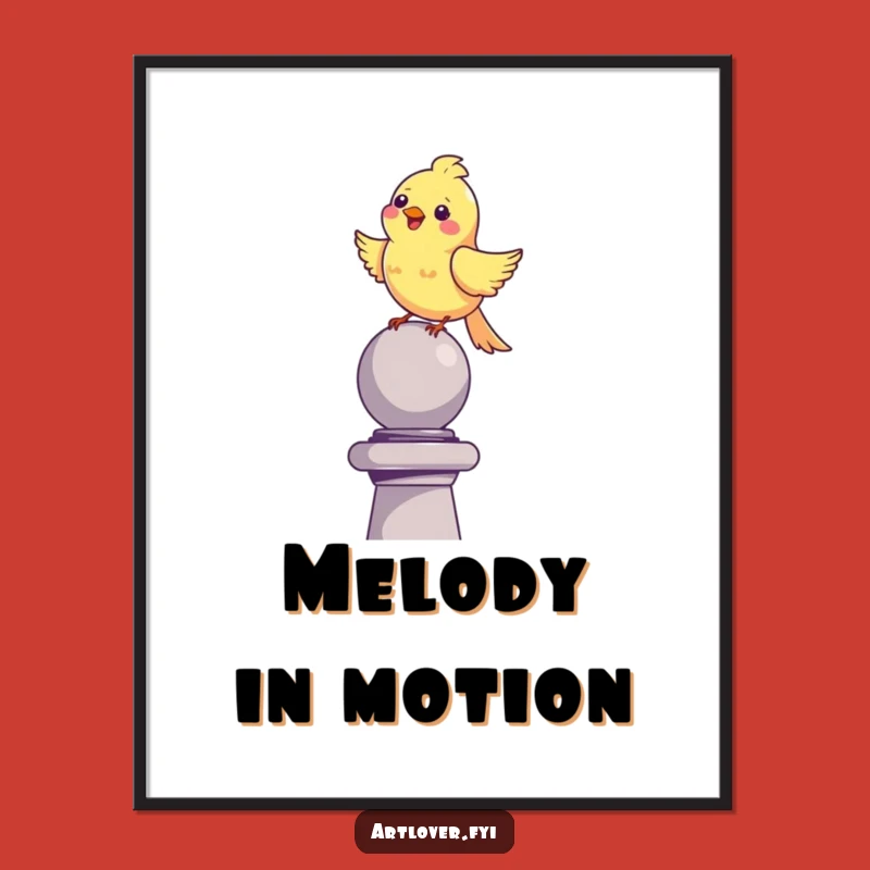 Funny Bird Digital Art - Instant Download of Cheerful Singer