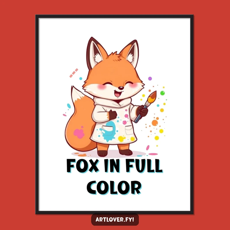 Funny Fox Artist Smock Digital Art: Instant Creative Inspiration
