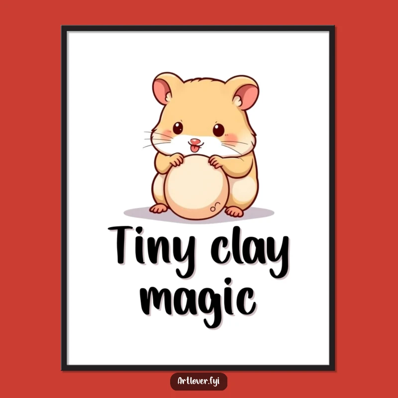 Funny Hamster Sculptor Digital Art - Creative Critter Image, Humorous Gift Download