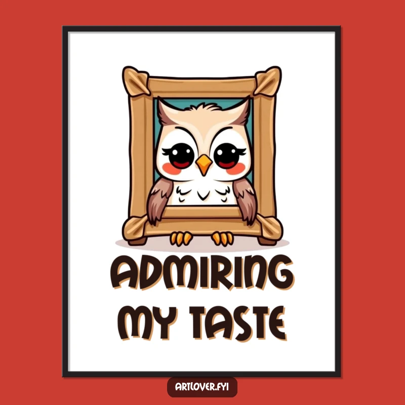 Funny Owl Art Digital Print: Joyful Admirer Art File, Instant Funny Gift