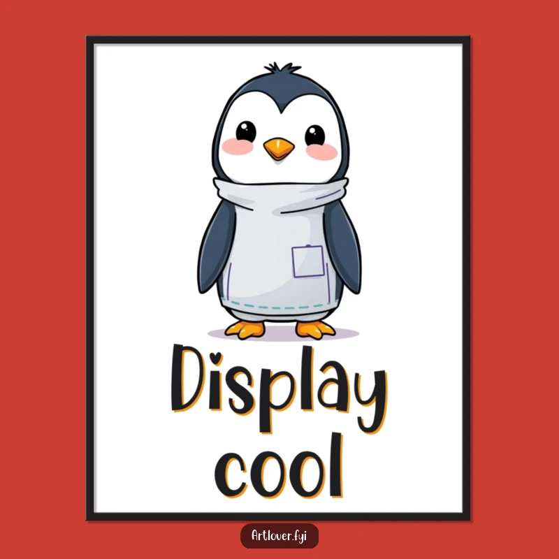 Funny Penguin Artist Digital Art - Instant Download for Creative & Humorous Decor