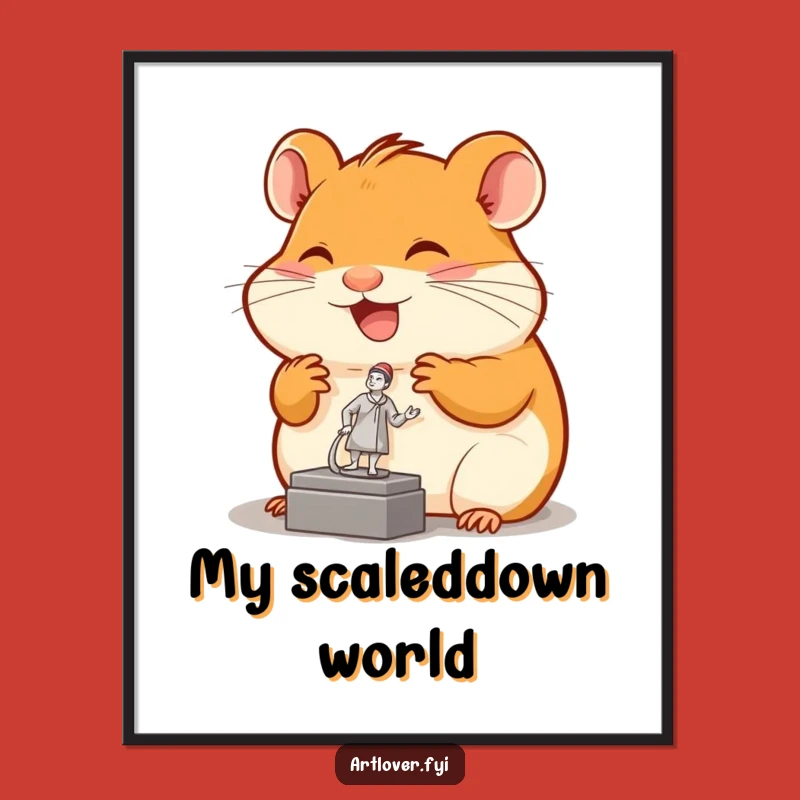 Funny Hamster Sculpture Digital Print: Instant Artful Decor