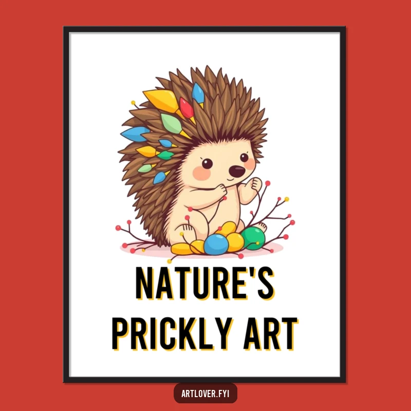 Funny Hedgehog Sculpture Digital Print: Instant Whimsy, Perfect Funny Gift