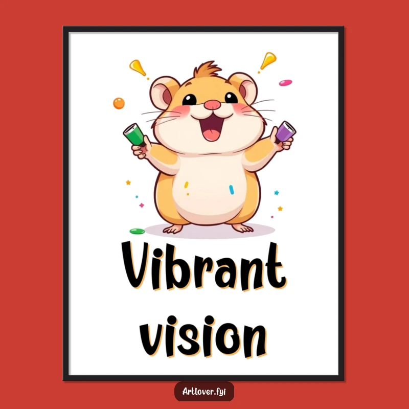 Funny Hamster Art Digital Art: Juggling Wall Decor, Instant Humorous Gift