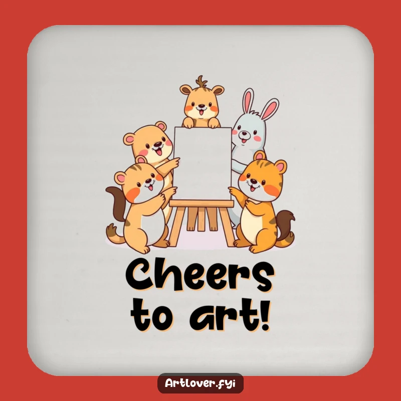 Funny Animal Art Coasters: Protect Surfaces, Cute Funny Gift for Art Lovers