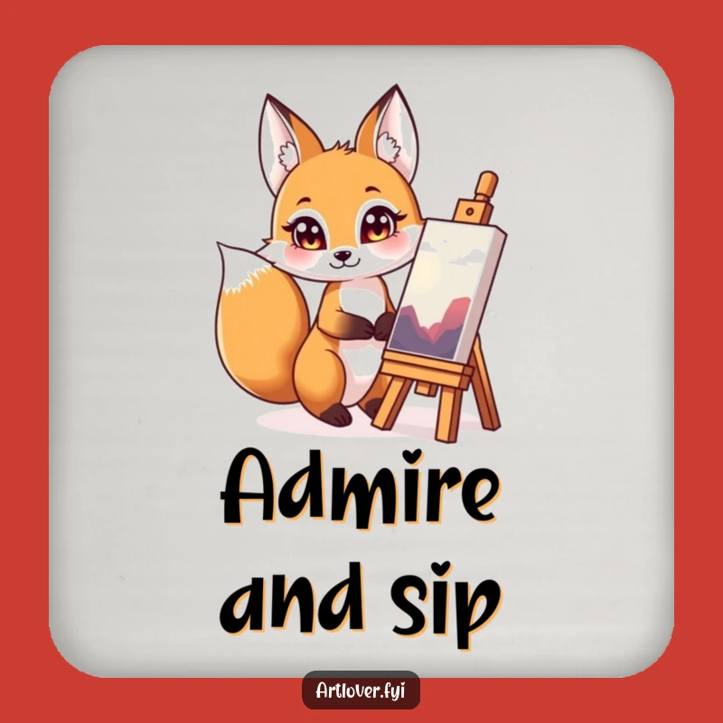 Funny Fox Art Coaster Set: Protect Tables with Artistic Elegance