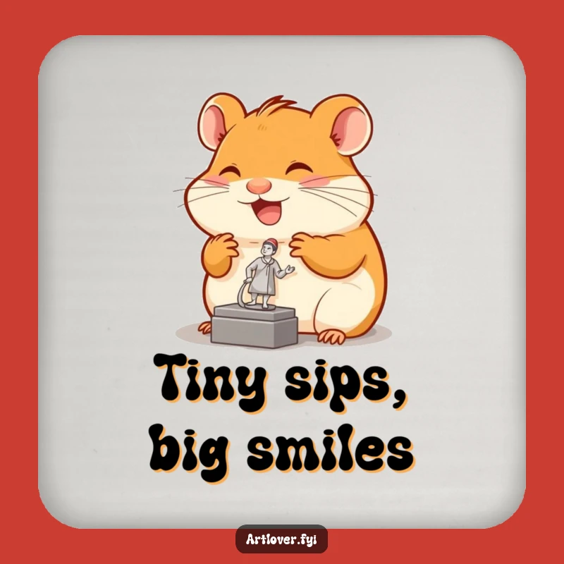 Funny Hamster Sculpture Coaster Set: Protect Surfaces Artfully