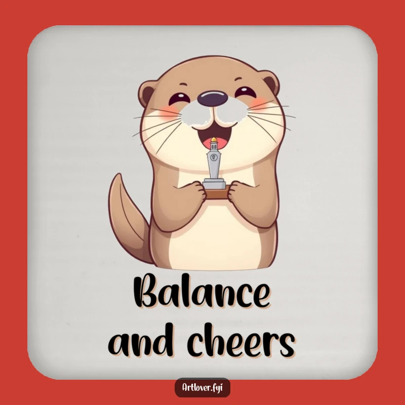 Funny Otter Balance Coaster Set: Protect Surfaces with Playful Art