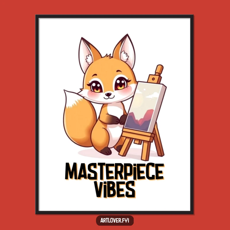 Funny Fox Art Admirer Poster: Captivating Wall Art for Creative Spaces