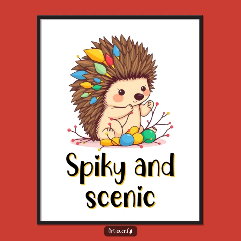 Funny Hedgehog Sculpture Poster: Whimsical Art Decor, Creative Funny Gift
