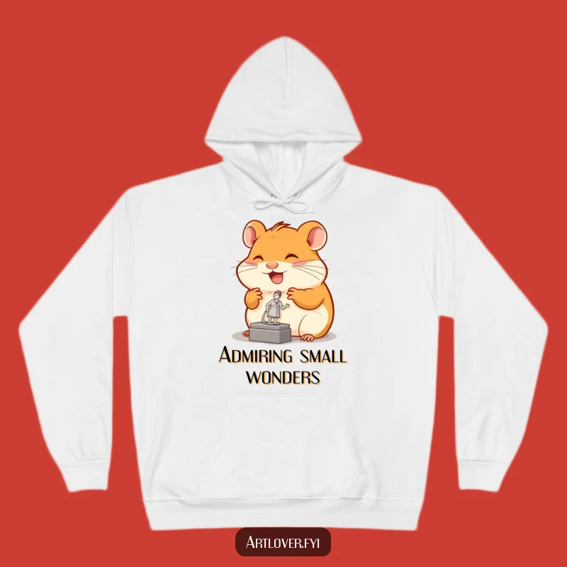 Cozy Funny Hamster Art Hoodie: Warmth for Sculpture Admirers
