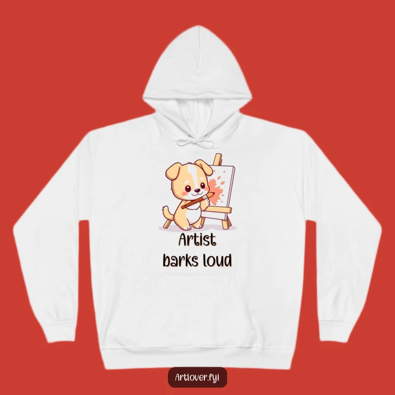 Funny Dog Artist Hoodie: Cozy Cute Character Splashing Paint, Warm Humorous Gift!