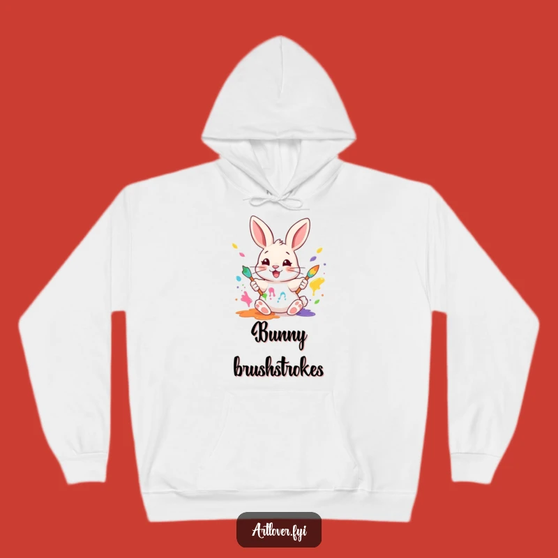Cozy Funny Rabbit Painter Hoodie: Stay Warm While You Create!